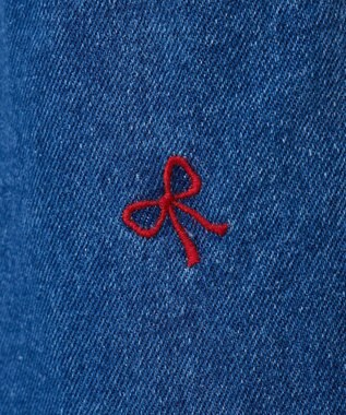 Green Parks ・Ｄｏｕｂｌｅ　Ｆｌａｇｓ　リボン刺繍ストレートデ Red