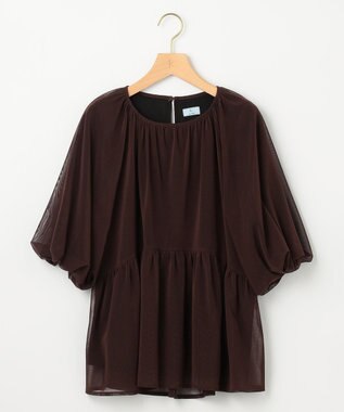 組曲 チュールティアード ブラウス ダークブラウン系