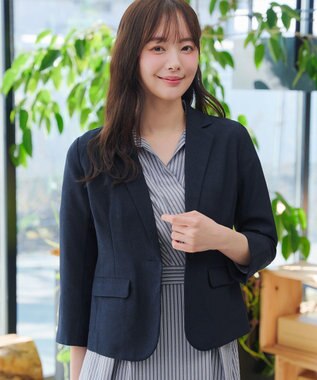 Tiaclasse L テーラードサマージャケット ネイビー