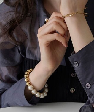 Phoebe メタルボールゴムブレスレット　ゴールド ゴールド