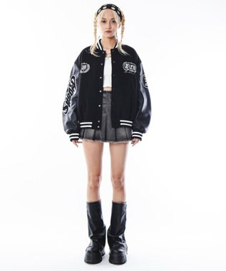 WEGO 【ユニセックス着用ITEM】メルトンワッペンスタジャン ブラック