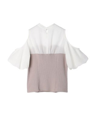 earth music&ecology オープンショルダードッキングプルオーバー Ivory