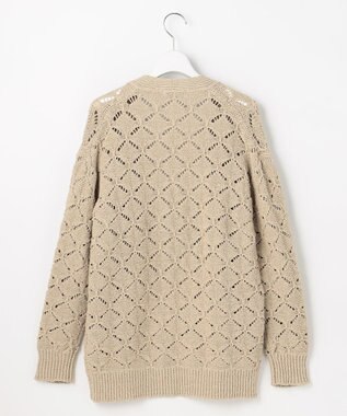 自由区 ジオメトリックモチーフ カーディガン ベージュ