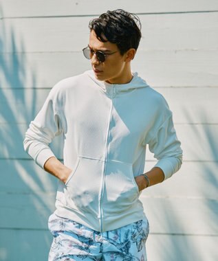 San-ai Resort（三愛水着楽園） 【UPF50＋】　ユニセックス　サーマルラッシュパーカー　S・M・L　【Reir（レイール）】 ホワイト