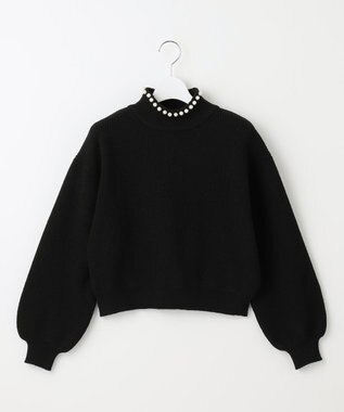 Feroux パール襟 ニット ブラック系