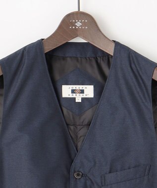 JOSEPH ABBOUD 【軽量/ダウンの吹き出しを防ぐキルトレスダウン】ADSインターレース ダウンベスト ブルー系