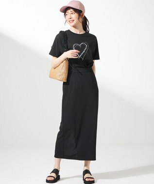 ANY SIS 【洗える】アソートロゴ Tシャツ ハートブラック