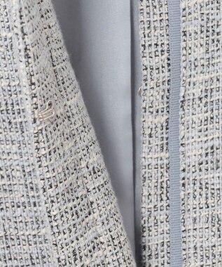 ANY SIS L 【洗える】ライトストレッチ ツイード ジャケット グレーシャンブレー