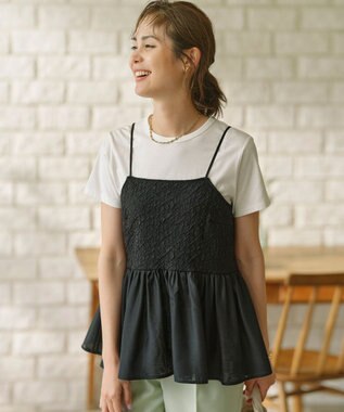 組曲 S 【WEB限定】レリーフジャガードキャミツインセット