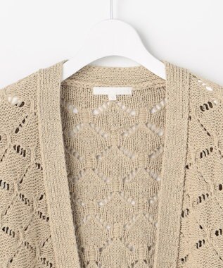 自由区 ジオメトリックモチーフ カーディガン ベージュ