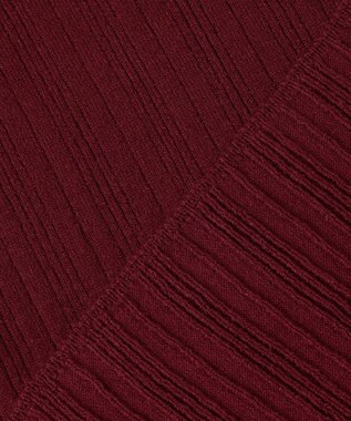 ANY 【洗濯機可/吸湿発熱】フリルネックリブニット ボルドー