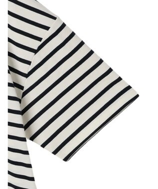 earth music&ecology ラウンドチュニックＴ Border Ivory