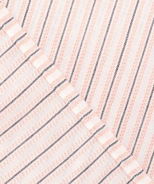J.PRESS LADIES 【洗える・接触冷感】ドビー強撚ストライプ スキッパー ブラウス オフ×ピンク×ネイビー系