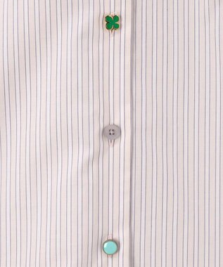 Paul Smith ラッキーチャームボタン ストライプ シャツ ライトピンク