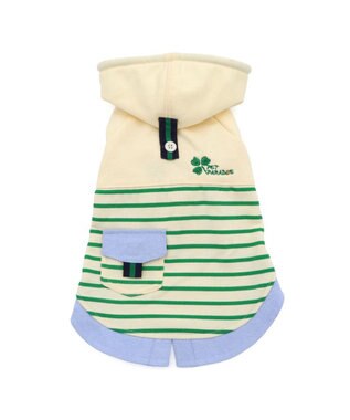 PET PARADISE ペットパラダイス 重ね着風 パーカー 小型犬 クリーム×クリーン