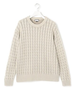 J.PRESS YORK STREET 【UNISEX】ピグメントコットン ケーブルニット ベージュ系