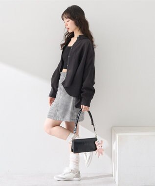 earth music&ecology ワイドシルエットシアーシャツ Black