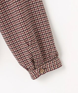 J.PRESS LADIES デシンハウンドトゥースプリント ブラウス ブラウン系