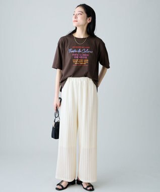 ANY ANYファンクションロゴTシャツ ブラウン