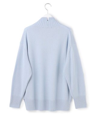 23区 S 【洗える】カシミヤブレンド ハイネック ニット サックスブルー系