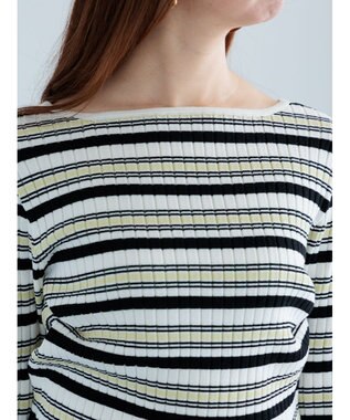 Te chichi レースカフスリブニット ボーダー