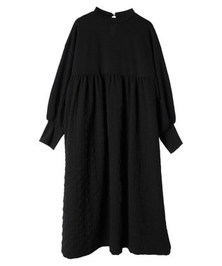 Green Parks armonia．異素材切替ワンピース Black