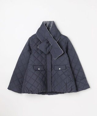 組曲 KIDS 【150-170㎝】マフラー付き中綿キルト アウター ネイビー