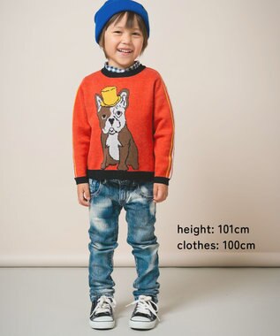 ami amie 【UNISEX】紳士のフレブルプルオーバー85cm～130cm オレンジ