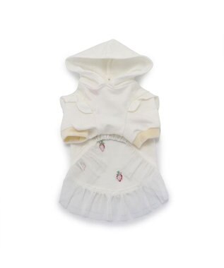 PET PARADISE ペットパラダイス パーカー 苺柄 《ホワイト》 小型犬 ホワイト