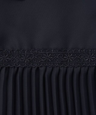 ANY KIDS シフォン プリーツ ワンピース ネイビー