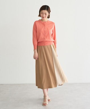 YECCA VECCA プリーツMIXフレアスカート Beige