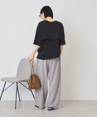 AMERICAN HOLIC レイヤード風加工Ｔシャツ Black