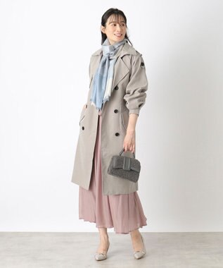 MOONBAT FURLA シルクカシミヤジャカードストール／幅55cm サックスブルー