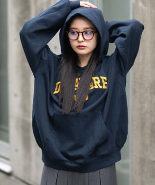 WEGO 【ユニセックス着用ITEM/SMLサイズ展開】グラフィックロゴプルパーカー ネイビー