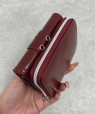 WEGO ハトメベルトフラップウォレット ワイン