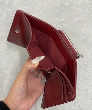 WEGO ハトメベルトフラップウォレット ワイン