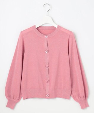 Feroux 【洗える】ラメニットカーディガン ピンク系