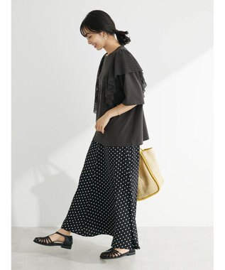 Green Parks ・ＳＵＧＡＲ　ＳＰＯＯＮ　カレッジｐｔラッフルＴシャツ Charcoal Gray