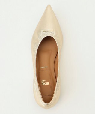 BEIGE， 【一部店舗限定】HENRI EN VARGO / ALYSSA フラットパンプス Gold