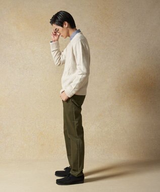 J.PRESS MEN 【Cash Lamb's Wool】ケーブルクルーネック ニット ベージュ系