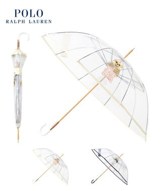 MOONBAT POLO RALPH LAUREN（ポロ ラルフローレン） 長傘 ビニール傘 BEAR ポロベア 10本骨 オフホワイト