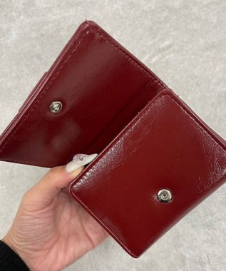 WEGO ハトメベルトフラップウォレット ワイン