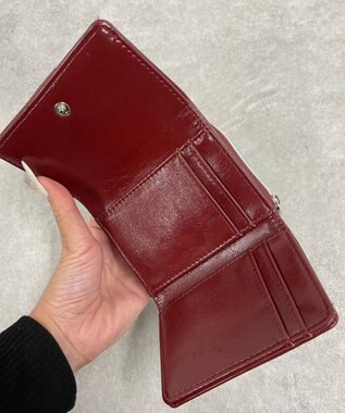 WEGO ハトメベルトフラップウォレット ワイン