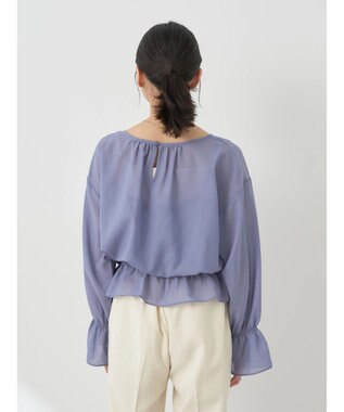 earth music&ecology シャーリングシアーブラウス Blue