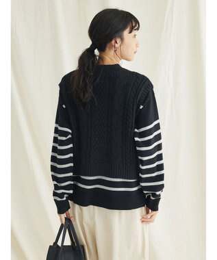CRAFT STANDARD BOUTIQUE ２ＷＡＹケーブルニットベスト Black