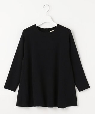 自由区 【洗える】レーヨンポリエステルスムース ペプラムニット ミッドナイト