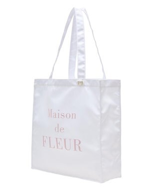 Maison de FLEUR ブランドロゴ発泡プリントスクエアトート Off White