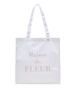 Maison de FLEUR ブランドロゴ発泡プリントスクエアトート Off White