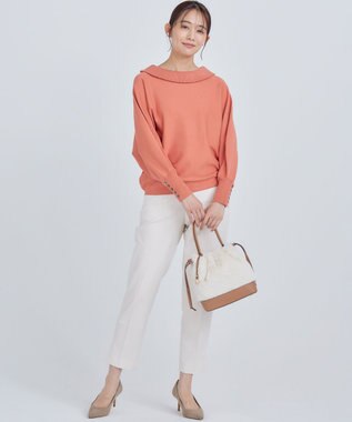 組曲 【WEB限定カラーあり】ウールライクストレッチ イージーパンツ アイボリー系