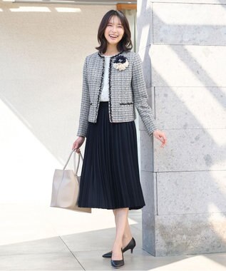 ANY 【洗える・ウエストゴム】セレモニープリーツスカート ネイビー系